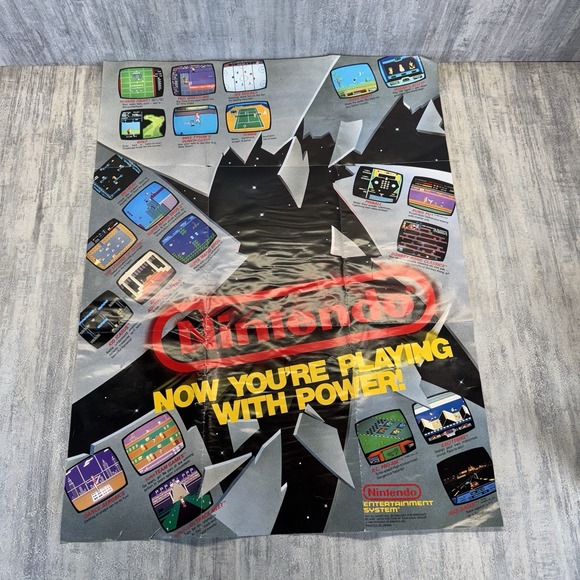 Nintendo Other - 1989 Nintendo Now You're Playing With Power Poster 15-1/2" x 11-3/4"